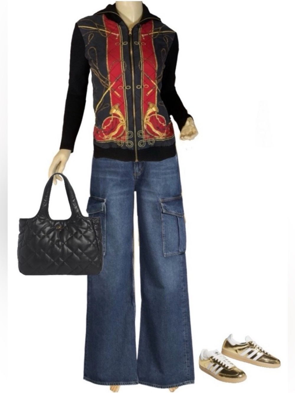 VTG 1990'S LAUREN RALPH LAUREN EQUESTRIAN BISHOP SILK & WOOL ZIPPER CARDIGAN (M)
